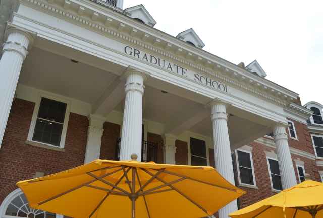 The Graduate Life Center portico from the patio